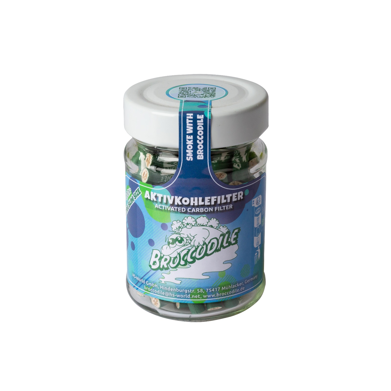 Broccodile Aktivkohlefilter im Vorratsglas