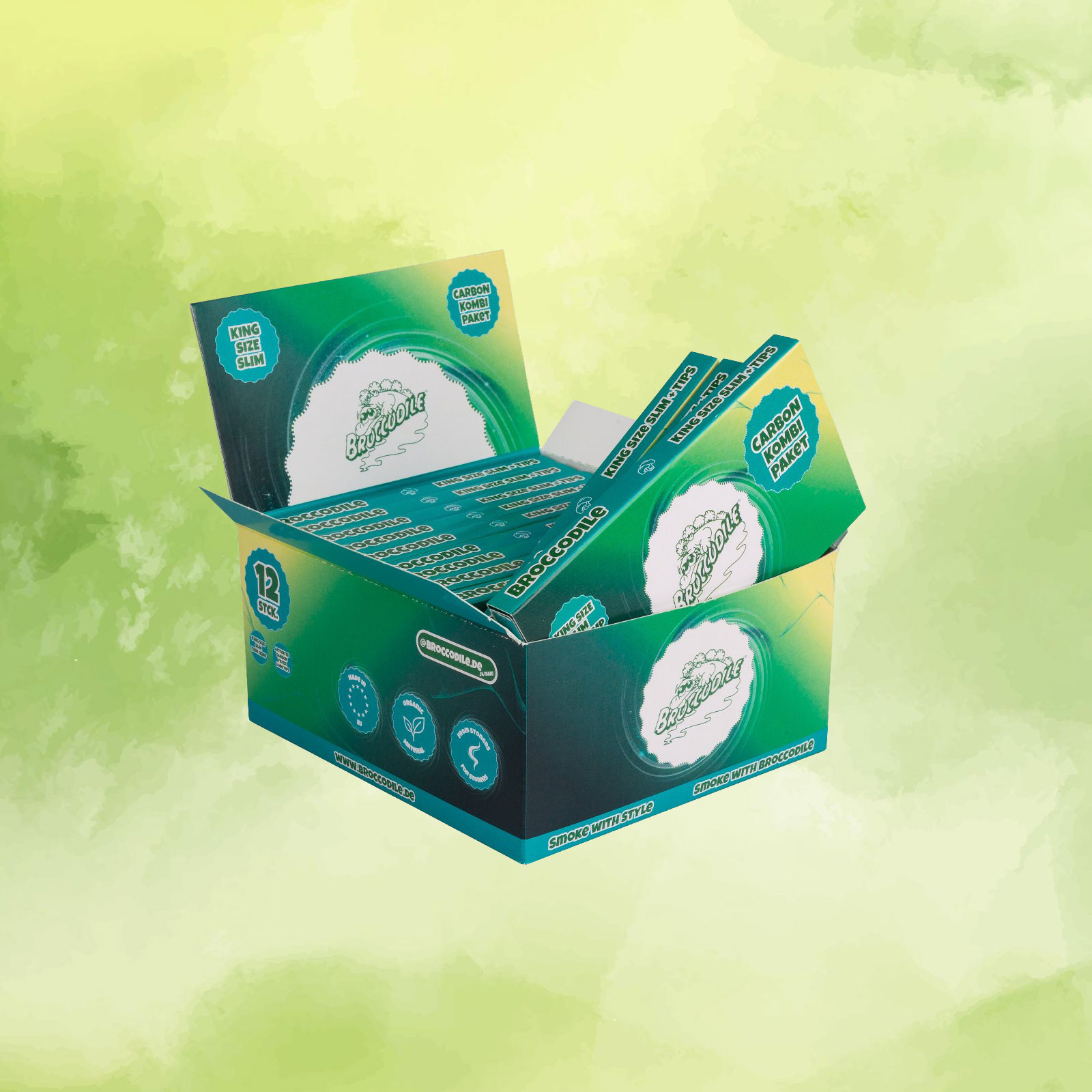 BROCCODILE® - Papes’n’Tips HEMP Set - 32 King Size Slim Longpapers mit Tips - Lonpapers + 16 Aktivkohlefilter auf Kokosnuss-Basis extra dünn - Ungebleicht, hemp und organic – Bild 6