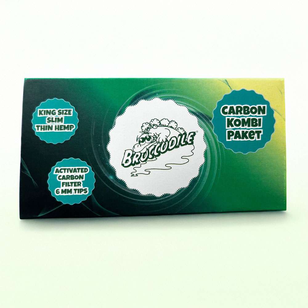 BROCCODILE® - Papes’n’Tips HEMP Set - 32 King Size Slim Longpapers mit Tips - Lonpapers + 16 Aktivkohlefilter auf Kokosnuss-Basis extra dünn - Ungebleicht, hemp und organic – Bild 2