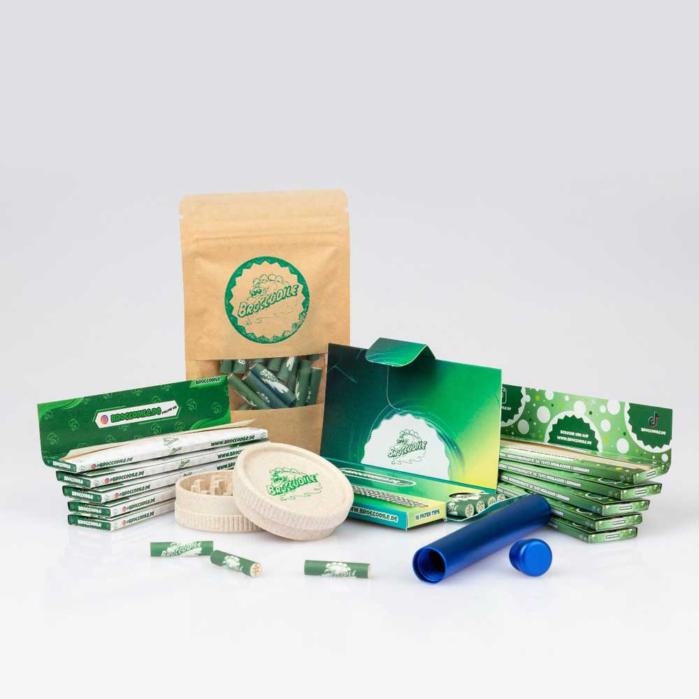 Broccodile Ultimate Session Bundle – Bio Grinder, Slim Filters, Joint Tube, Hemp Papers + Tips. Alles, was du brauchst für cleanes Rolling. – Bild 2