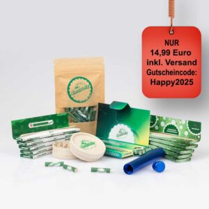 Broccodile Ultimate Session Bundle – Bio Grinder, Slim Filters, Joint Tube, Hemp Papers + Tips. Alles, was du brauchst für cleanes Rolling.