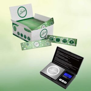 Broccodile Digitale Feinwaage 500g + 10x 32 Long Papers aus 100% Biohanf King Size Slim